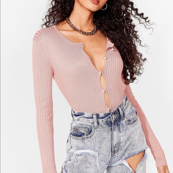 Pearl Ribbed Knit Cardigan - Picture 2 of 6